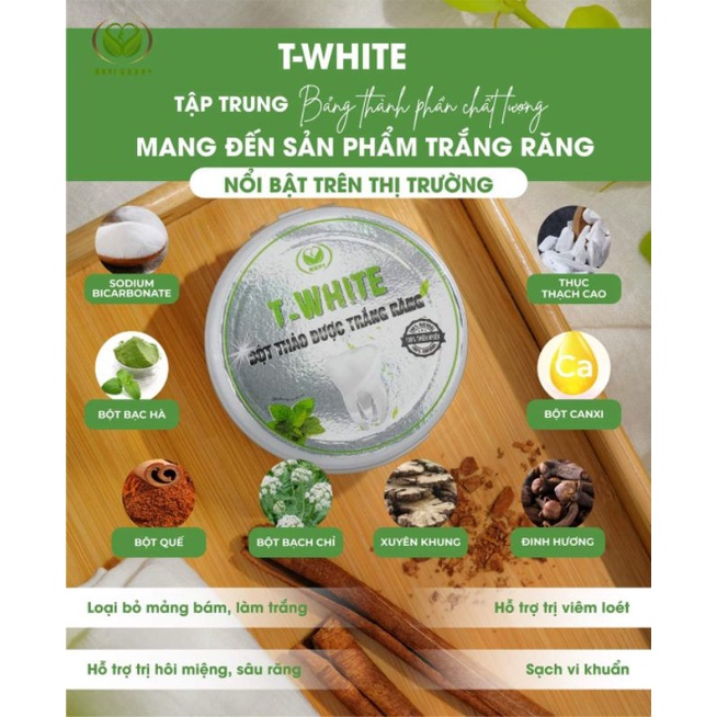 Bột trắng răng T White - Mẫu mới x2 Canxi