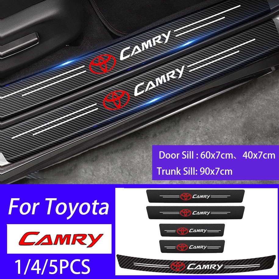 Miếng Dán Cửa Xe Hơi Bằng Da Sợi Carbon Chống Trầy Xước Cho Toyota Camry XV40 XV50 XV70 GR