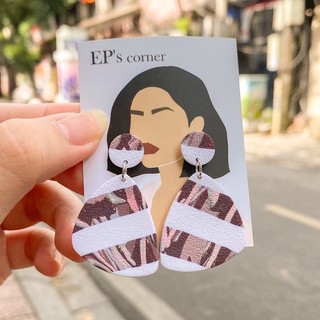 Khuyên tai đất sét nung Polymer Clay (Tender Purple)