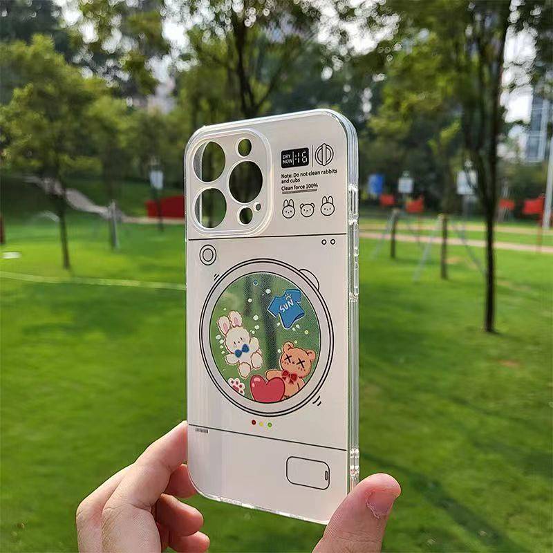 Ốp điện thoại trong suốt chống rơi bảo vệ toàn diện unisex đáng yêu thích hợp cho Apple iPhone 14 13 12 11 Pro Max NJGU