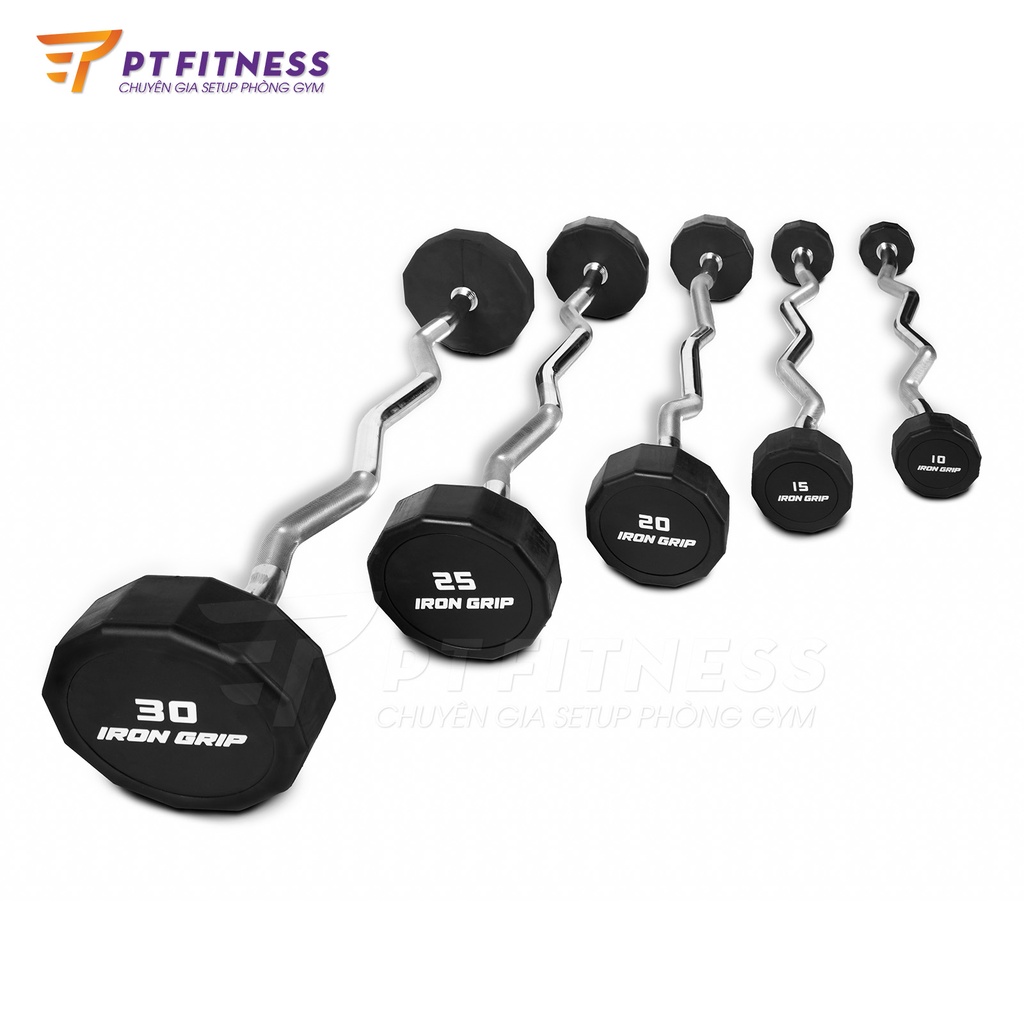 Tạ Liền Đòn Tạ Xoắn, Tạ Thẳng 10KG, 15KG Thương Hiệu Iron Grip IR4212, Tạ Zig Zag