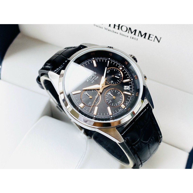 Đồng hồ Casio Nam chính hãng Casio Nhật Bản EFR-527L-1AVUDF dây da chính hãng chống nước tốt