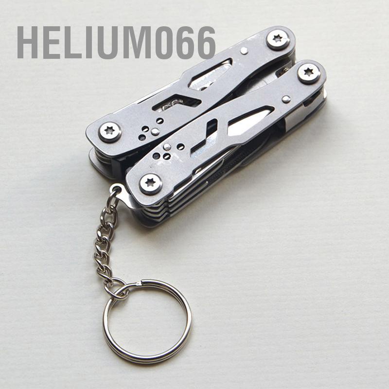 Kìm đa chức năng mini có thể gập lại 14 trong 1 dụng cụ cầm tay bằng thép không gỉ cho ngoài trời Helium066