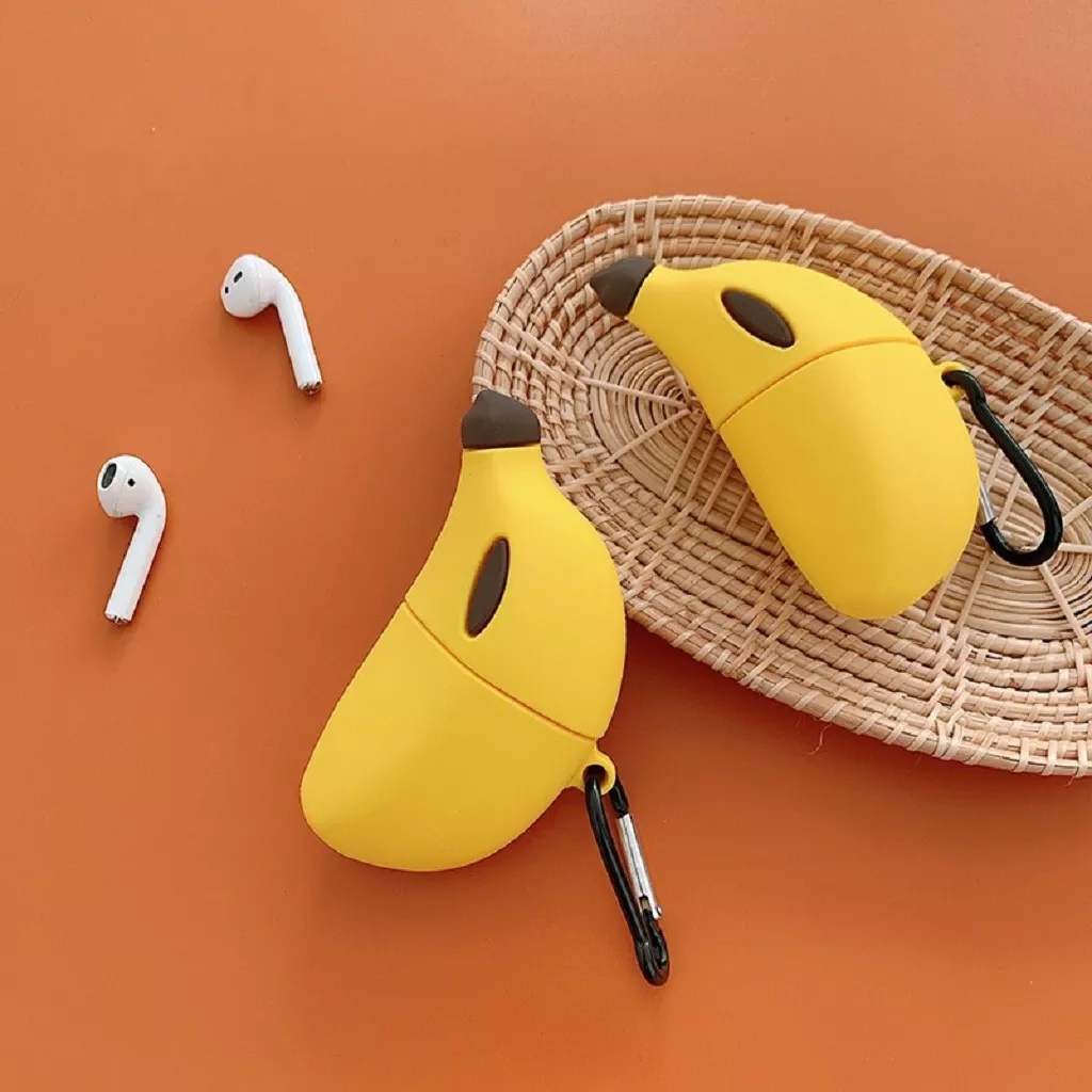 Vỏ Ốp Case Airpod Airpods bảo vệ bao đựng tai nghe không dây bluetooth hình Quả Chuối 1/2/Pro/i12/tws chống va đập