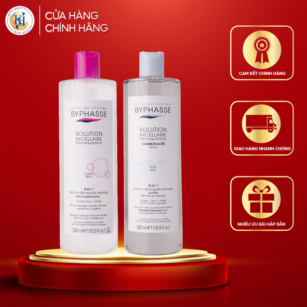Nước Tẩy Trang Làm Sạch Bã Nhờn Bụi Bẩn Trên Da Byphasse Solution Micerallaire Face 500ml