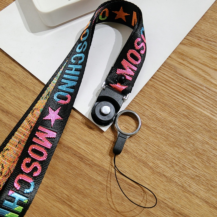 Dây Đeo Cổ 2 Trong 1 Bản Rộng Màu Cầu Vồng Có Khóa Xoay Có Thể Tháo Rời
