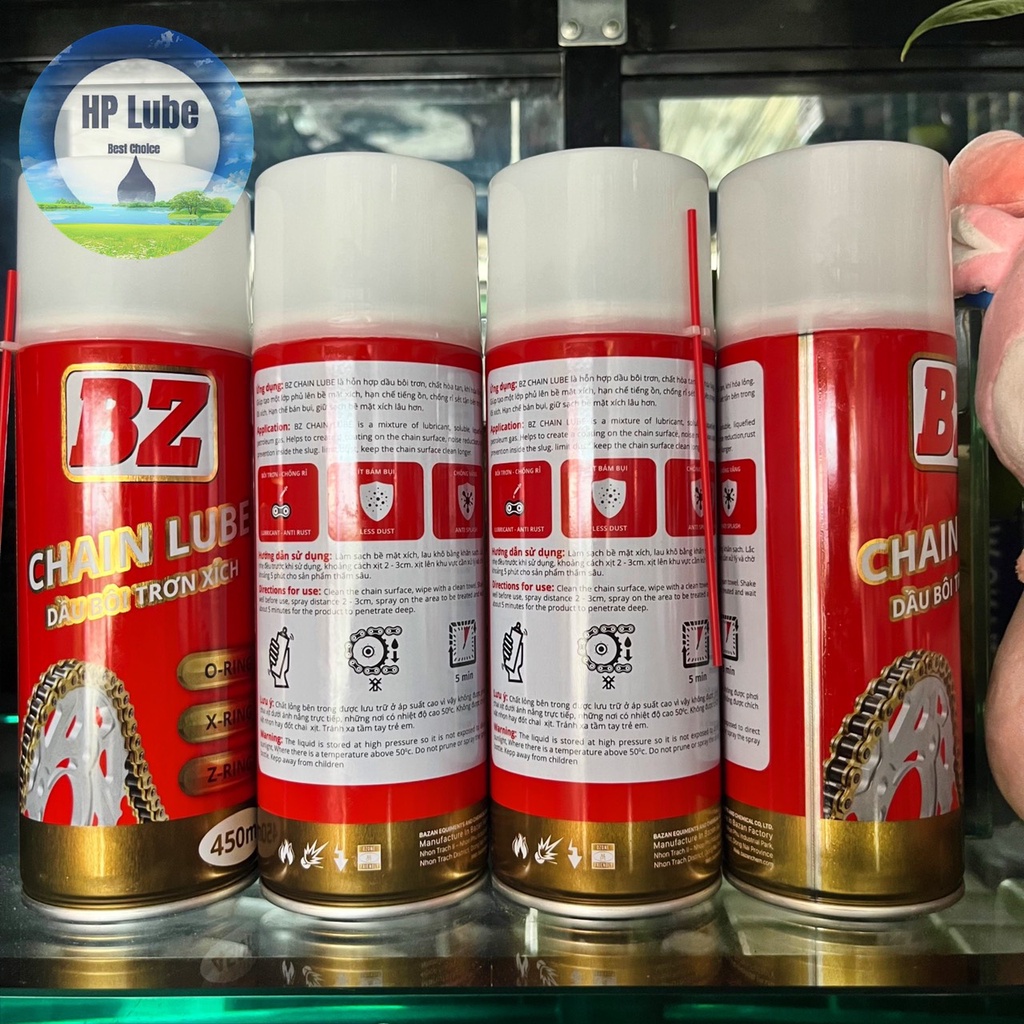 [Kèm Bàn Chải] Chai Dưỡng Sên BZ CHAIN LUBE bảo dưỡng sên, bám dính tốt, chống mài mòn sên , Chai Xịt Sên BZ 450ml