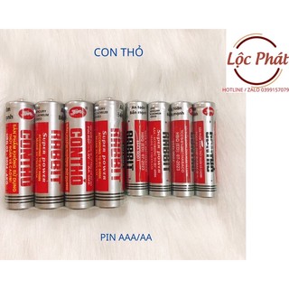4 viên pin tiểu con thỏ , pin con thỏ aaa/aa -pin 3a -pin 2a