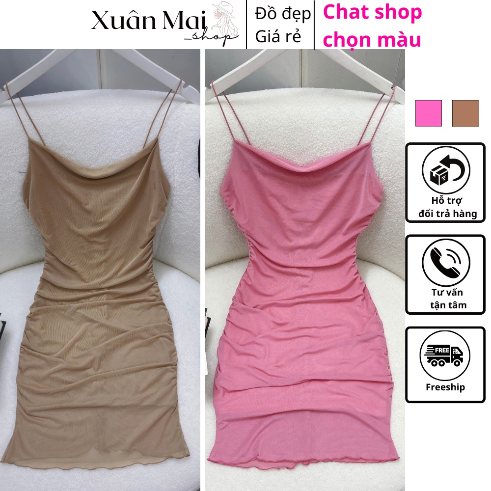 Đầm body nữ loang màu hai dây bún siêu tôn dáng có lót trong Có HÌNH THẬT