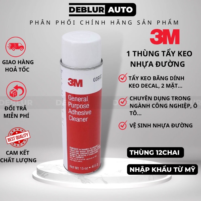 [GIÁ SỈ] 1 Thùng Xịt Tẩy Keo - Nhựa Đường - Tẩy Đa Năng General Purpose Adhesive Cleaner 3M 08987