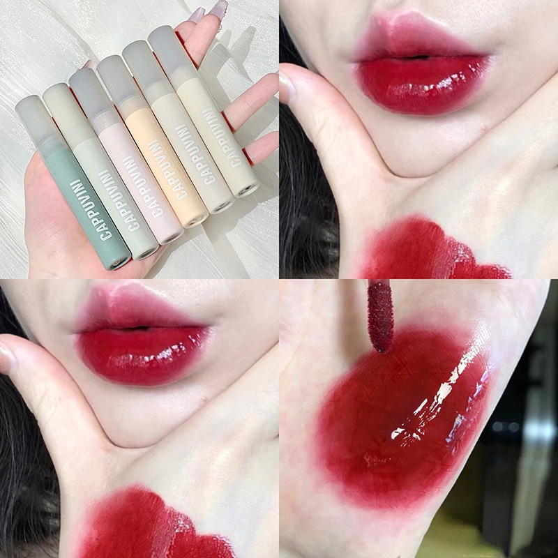 Son Bóng Dạng Lỏng 6 Màu Dưỡng Ẩm Tiện Dụng