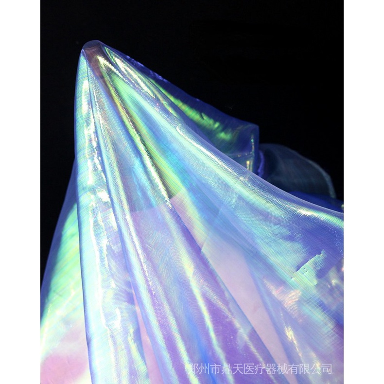 150cm * 100cm nhà thiết kế vải huỳnh quang đầy màu sắc vải gạc sáng bóng sân khấu trang trí đám cưới voile vải ba chiều trong suốt