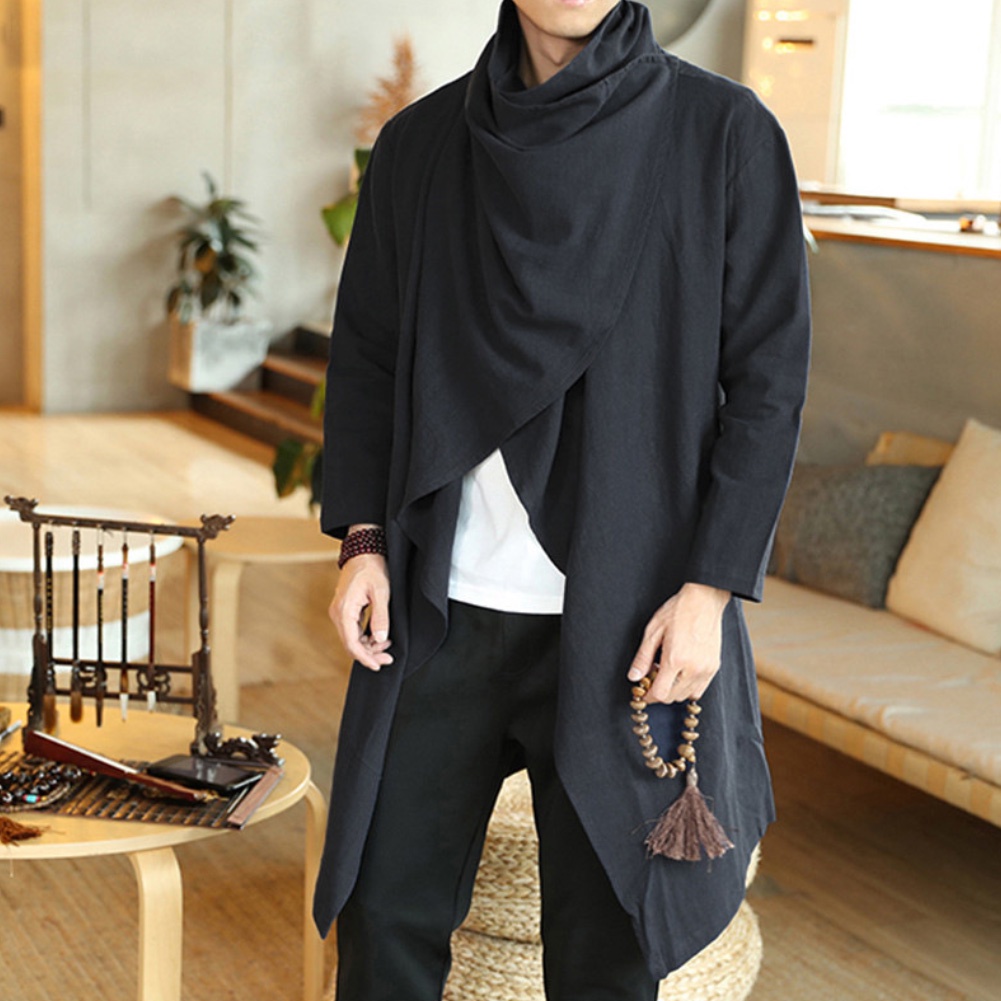 Áo Choàng Cardigan Dài Tay Phối Bèo Phong Cách Gothic Punk Thời Trang Xuân Hè Cho Nam