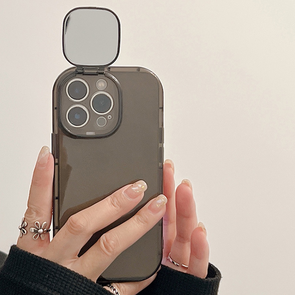 Ốp Điện Thoại TPU Dẻo Họa Tiết Trái Tim 3D Màu Sắc Ngọt Ngào Kèm Gương Chống Sốc Cho Iphone 11 12 13 14 Pro Max