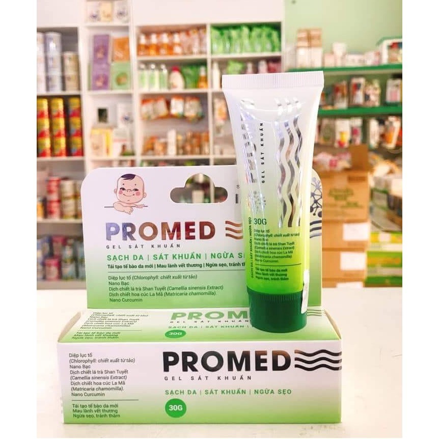 Gel PROMED - Kem Bôi Kháng Khuẩn, Hăm Tã, Côn Trùng Đốt, Ngừa Sẹo An Toàn Cho Bé Hộp 30g
