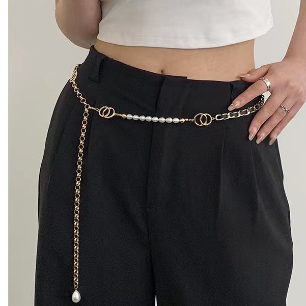 Thắt Lưng Dây Xích Phong Cách Mới Mùa Thu 2022 Dễ Phối Đồ Cho Nữ Thắt Lưng Ngọc Trai Chain Nữ Dây Xích Nữ Dây Nịt