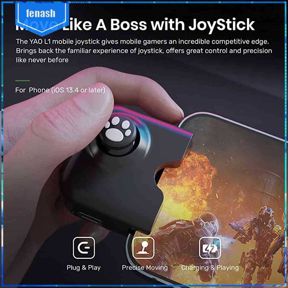 Tay Cầm Chơi Game Màu Đen Có Cổng Sạc Cho iPhone iPad