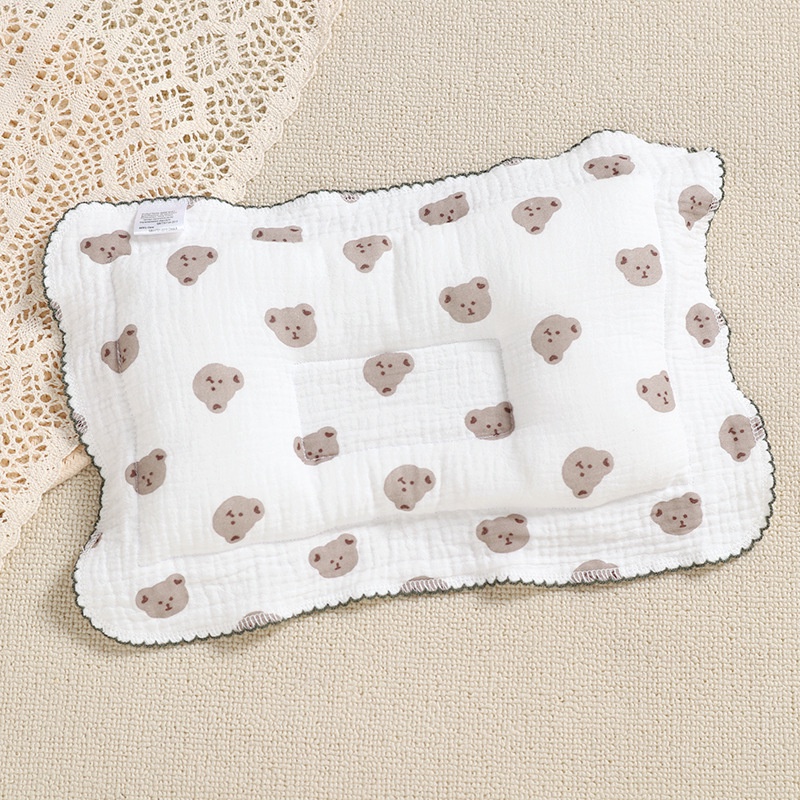 Gối Sơ Sinh/ Gối Chống Bẹt Đầu Cho Bé Chất Liệu Xô Cotton Ruột Bông Êm Ái- KT 23*33cm LBG8009