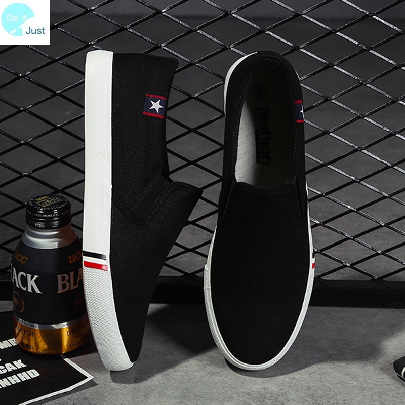 Giày Vải Canvas Đế Bằng Không Dây Thời Trang Mùa Thu Phong Cách Hàn Quốc Cho Nam Và Nữ