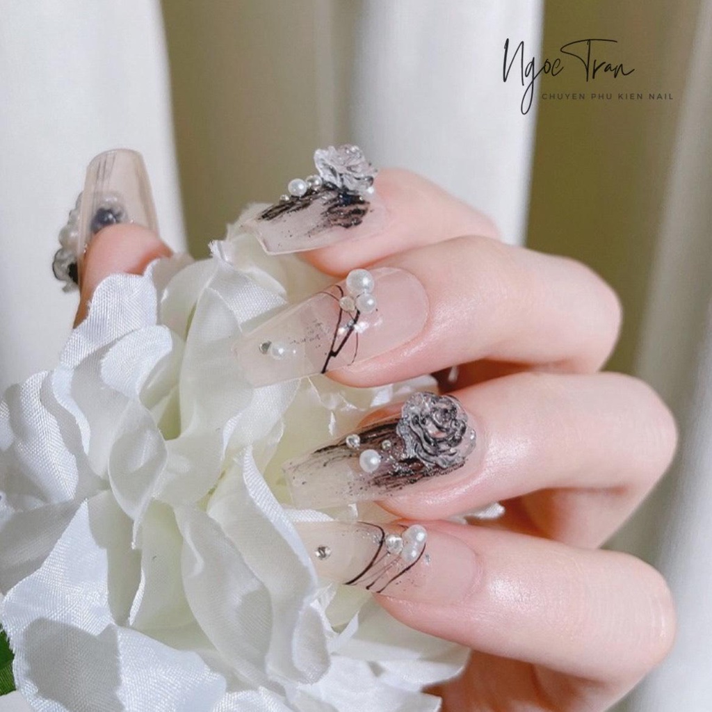 Set 50 Hoa Pha Lê Lạnh Đủ Màu Pastel Nhẹ Nhàng Ngọt Ngào | Trang Trí Móng Tay