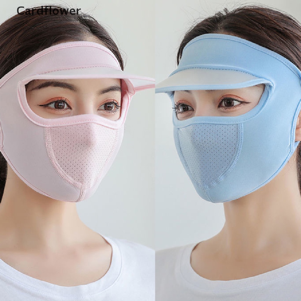 &lt; Cardflower &gt; Mặt Nạ Vải Lụa Lạnh Mỏng Thoáng Khí Dáng Dài Che Phủ Toàn Diện Cho Nữ Vào Mùa Hè