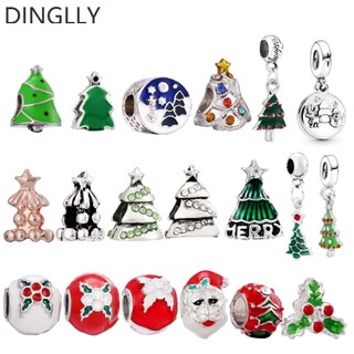 Dinglly cây thông noel mặt dây chuyền diy xmas charm trang sức làm phụ kiện