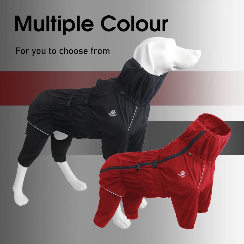 HamshMoc Áo Mưa Mềm Mại Chống Gió Chống Thấm Nước Có 4 Chân Trọng Lượng Nhẹ Kèm Dây Dắt Dành Cho Chó Cưng