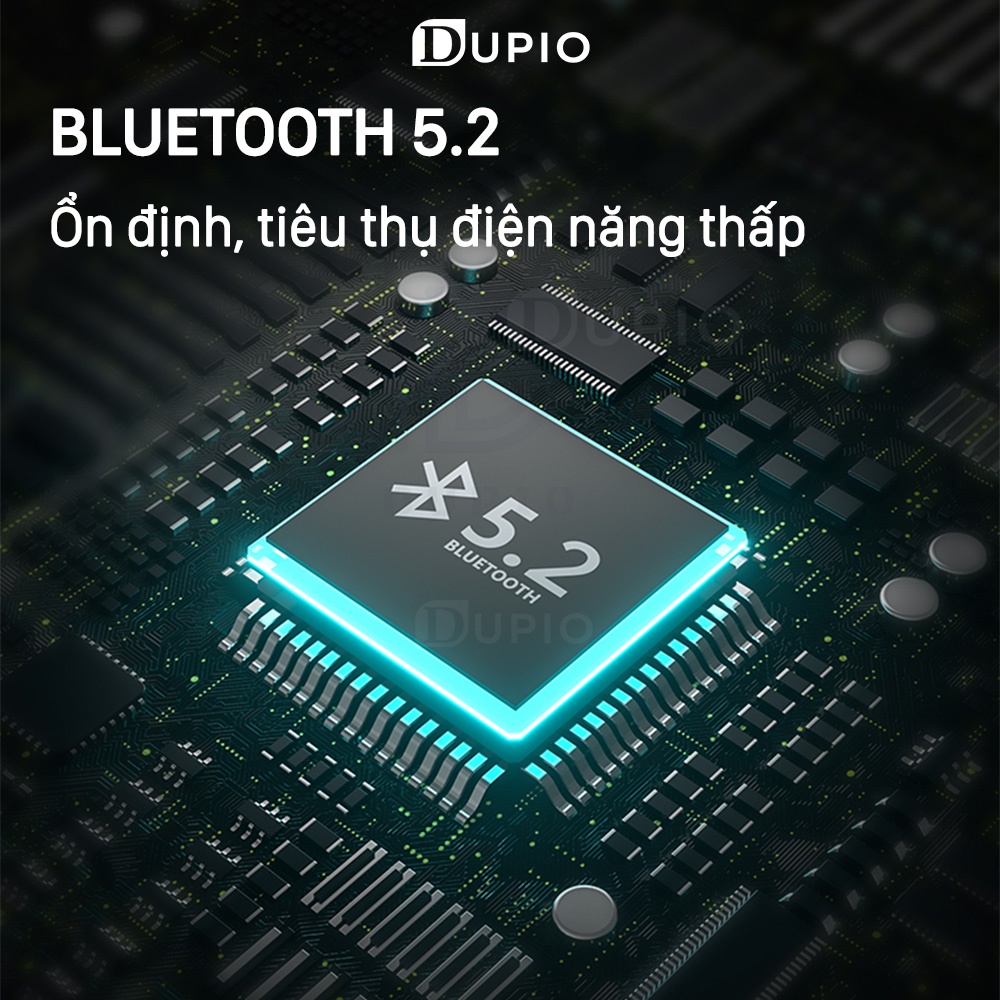 Tai nghe không dây DUPIO TN10 bluetooth V52 pin lâu khử nhiễu cuộc gọi có đèn hiển thị pin âm thanh vòm
