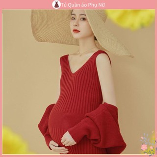 Áo Sweater Dệt Kim Che Bụng To a Nu m Nu a m Du Tie c Len Nhung Phong Cách Mới 2022 Làm Đạo Cụ Chụp Ảnh Cho Bà Bầu
