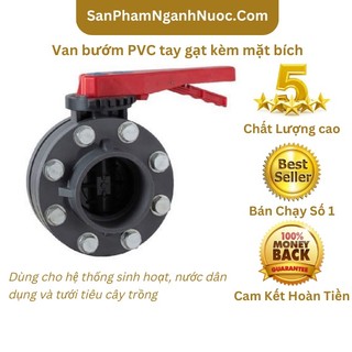 Combo van bướm pvc tay gạt + bích nhựa pvc 110