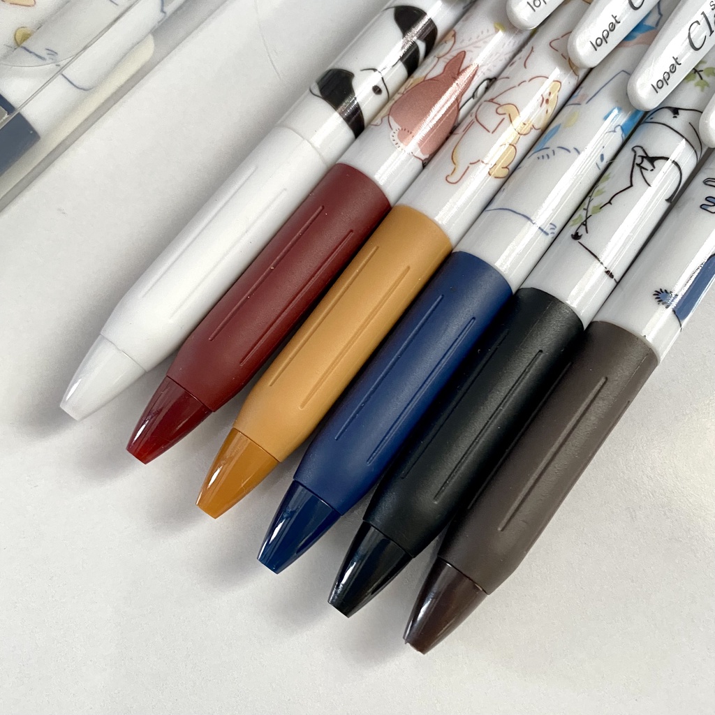 Bút gel bấm LOPET Lovely Animal họa tiết động vật đáng yêu, mực đen 0.5mm LP-1243