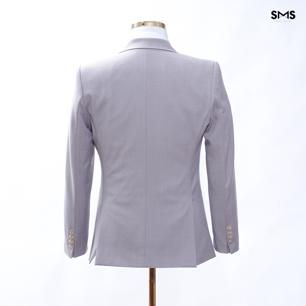 Bộ vest nam ghi sáng, 6 khuy 3 túi, form ôm Smart Suits