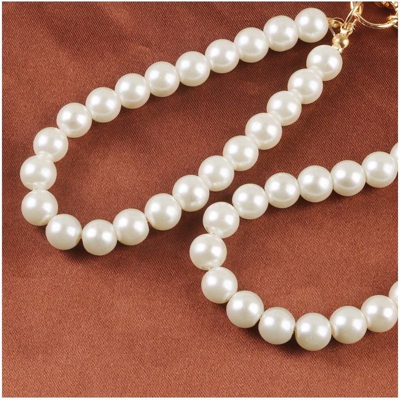 Móc Khóa Hình Thỏ / Mèo Bằng Kim Loại Đính Ngọc Trai Dễ Thương