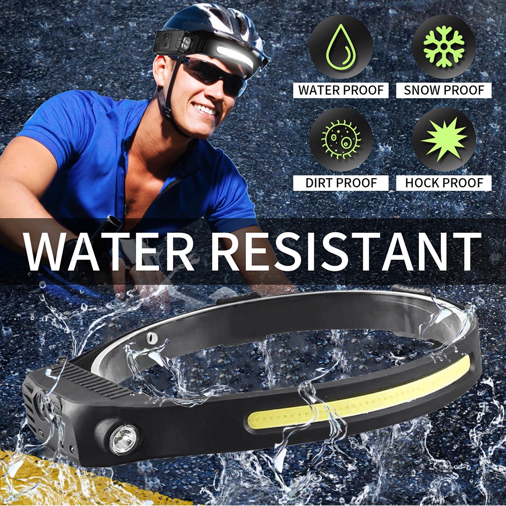 Đèn LED Đeo Đầu Đa Năng Bằng Silicone Chống Thấm Nước Kèm Sạc USB Tiện Dụng