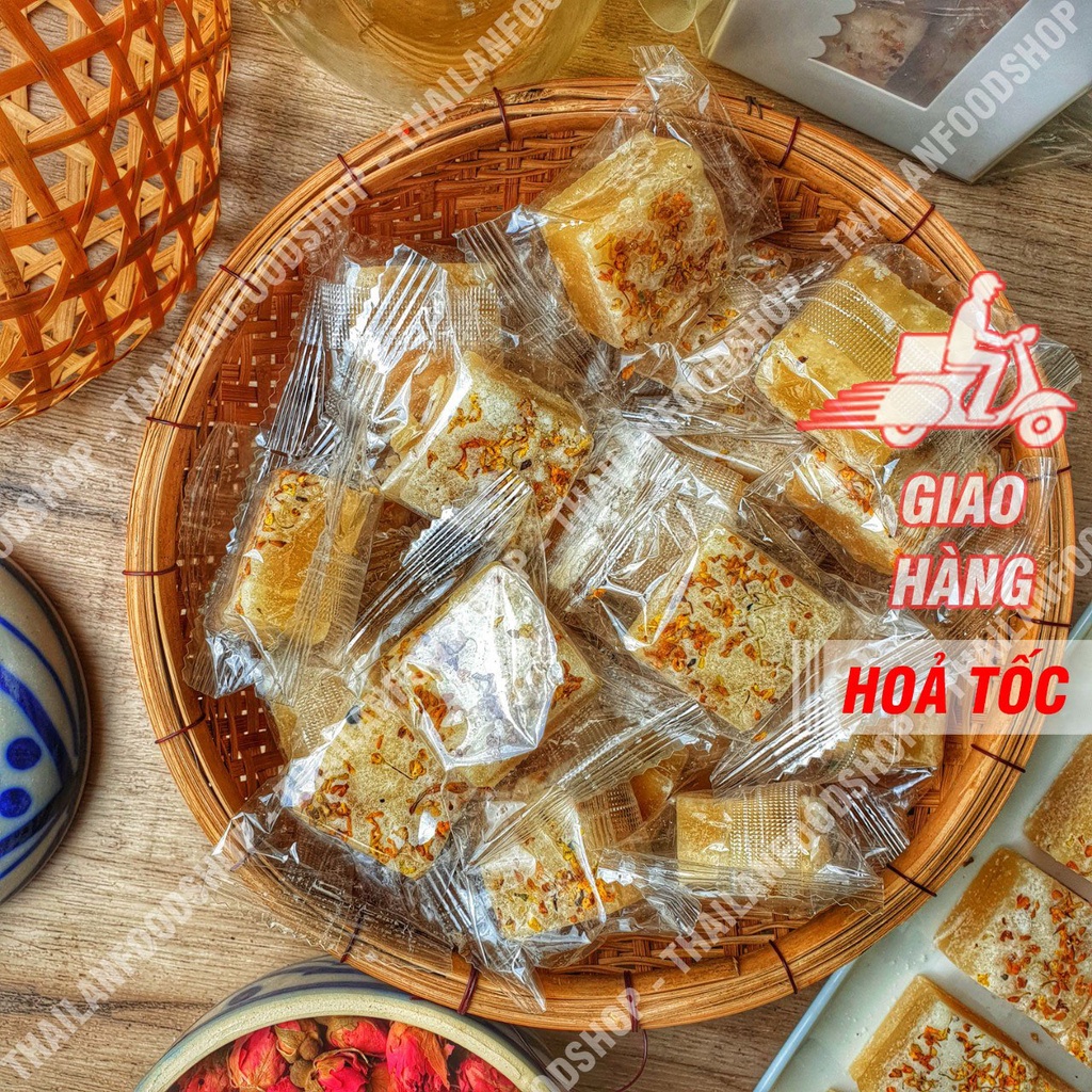 Trà Quế Hoa (Hoa Mộc) Đường Phèn Mật Ong Hộp 12 Viên &amp; Túi 1Kg