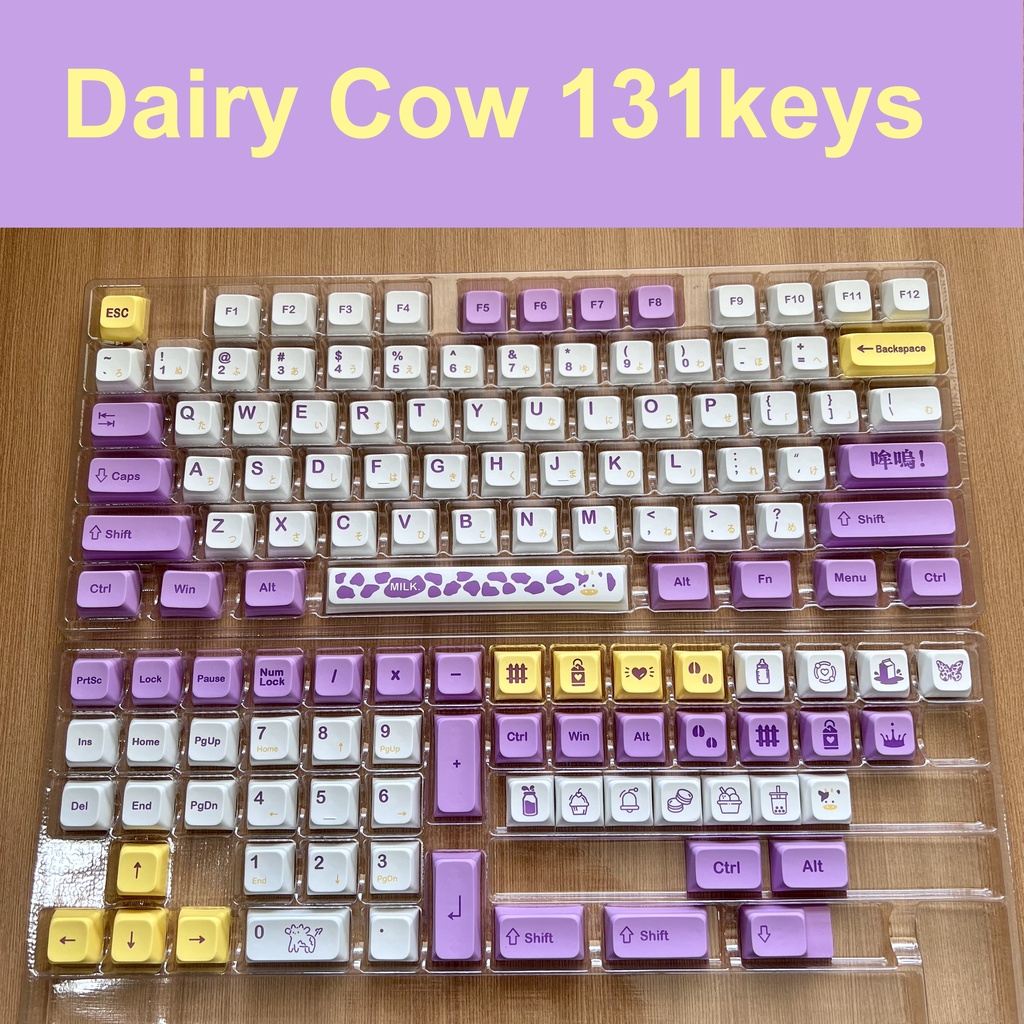 Bộ keycap PBT nút bàn phím cơ profile XDA Shiba, Dragon Quest, Dairy Cow, Rabbit ... phù hợp nhiều loại bàn phím