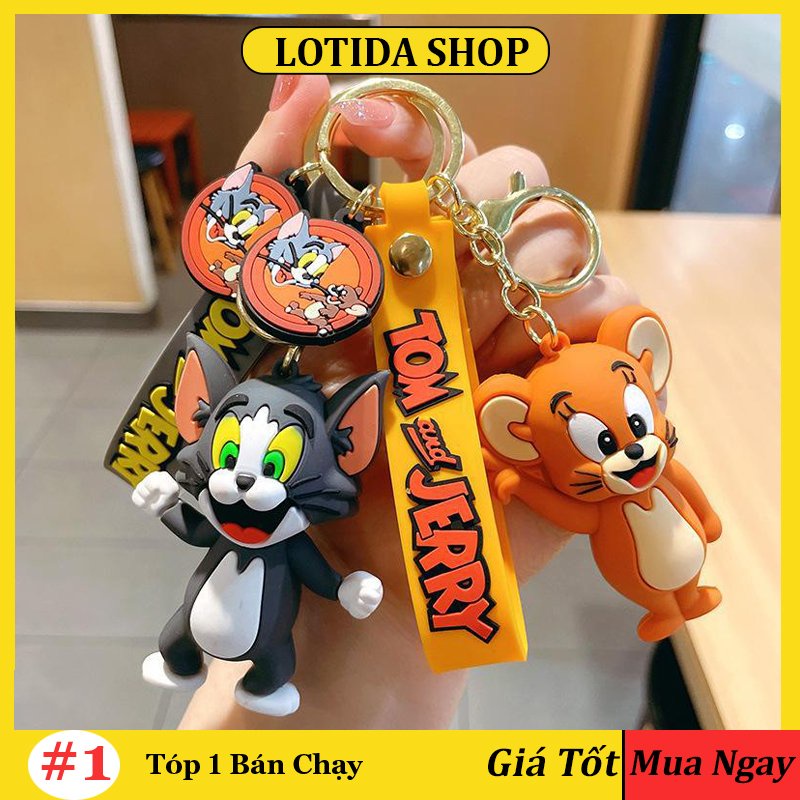 Móc chìa khoá xe máy cute Tom và Jerry dễ thương đẹp, móc treo chìa khoá ô tô phong cách trẻ trung phụ kiện baloLOTI
