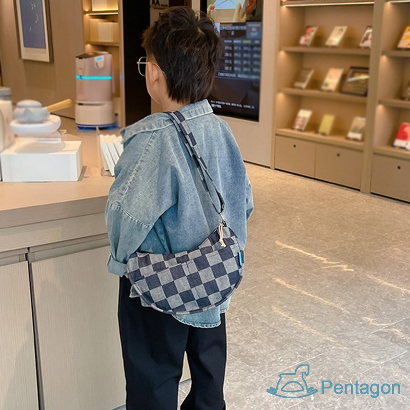 Túi Xách Đeo Vai Màu Trơn Sọc Ca Rô Cỡ Lớn Thời Trang Hàn Quốc Đáng Yêu Dành Cho Trẻ