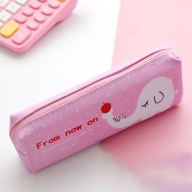 Bóp bút vải hoạt hình màu sắc siêu dễ thương