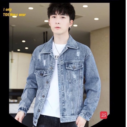 = 5 mẫu áo khoác jean THÊU nam cao cấp trẻ trung dễ phối đồ Fashion năm 2022 hàng chuẩn shop VNXK bao đẹp chất lượng