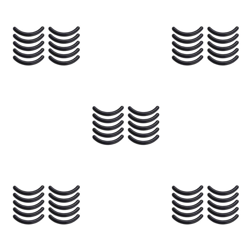 Set 5 Miếng Đệm Cao Su Màu Đen Kháng Khuẩn Thay Thế Kẹp Bấm Cong Mi Cho Nữ