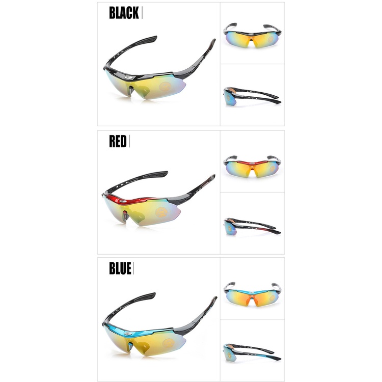 BỘ KÍNH THỂ THAO 5 TRONG 1 ĐI PHƯỢT, ĐI XE ĐẠP, XE MÁY &KÍNH THỜI TRANG 9IN1 ROBESBON