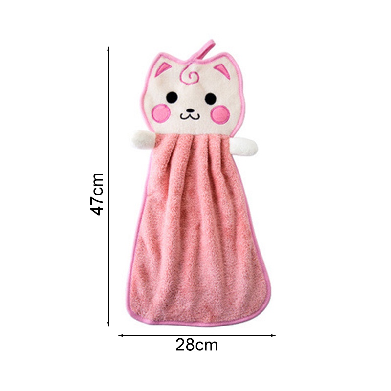 Khăn lau tay nhà bếp dễ thương có móc treo tường cotton thấm hút tốt