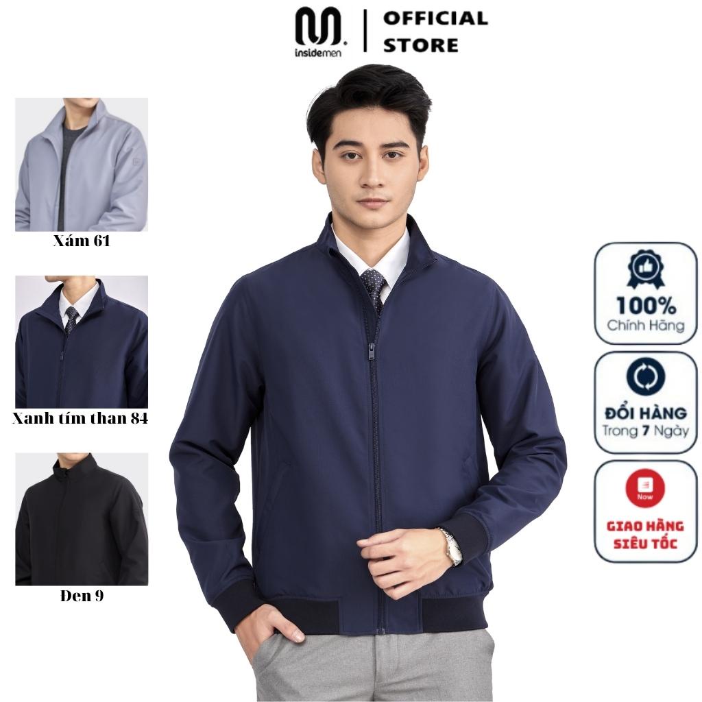 Áo khoác gió 2 lớp nam Aristino INSIDEMEN IJK010W2 Jacket dáng Regular fit suông vừa cổ trụ trơn màu vải Polyester