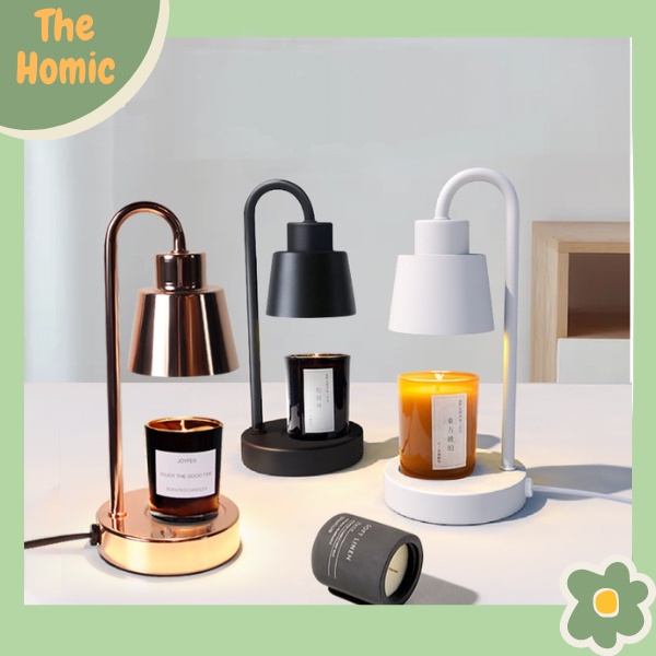 Đèn Đốt Nến Thơm Không Khói Để Bàn, Đèn Bàn Decor Trang Trí Phòng Ngủ, Bàn Học, Bàn Làm Việc Có Tặng Kèm 2 Bóng Đèn