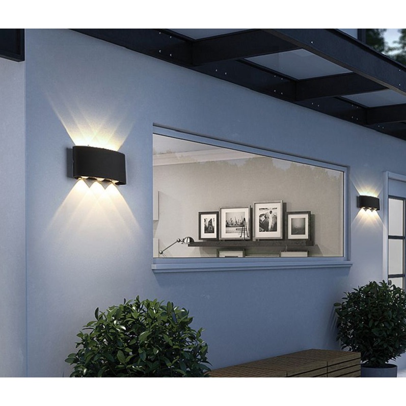 Đèn Hắt Tường, Đèn Cầu Thang Loại 8 Mắt Ánh Sáng Vàng Thiết Kế Kháng Nước Kháng Bụi IP 66 - Bảo Hành 12 Tháng