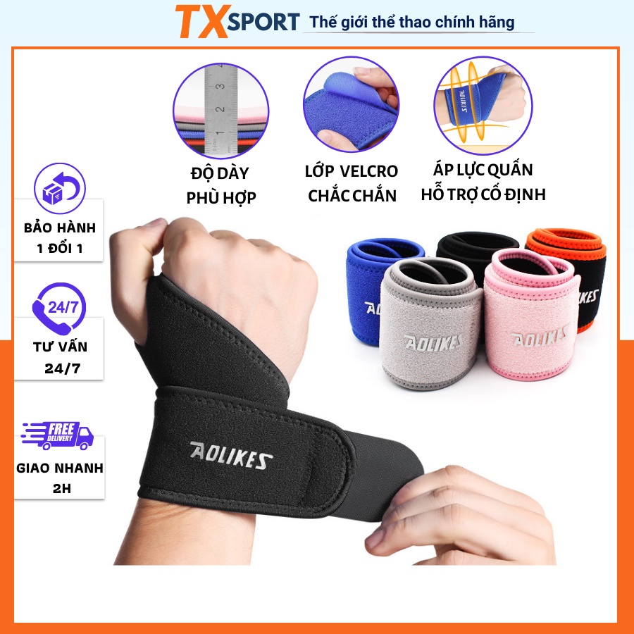 Đai Quấn Cổ Tay Aolikes AL7937 Bảo Vệ Cổ Tay Tập Gym Yoga Chơi Thể Thao Cao Cấp
