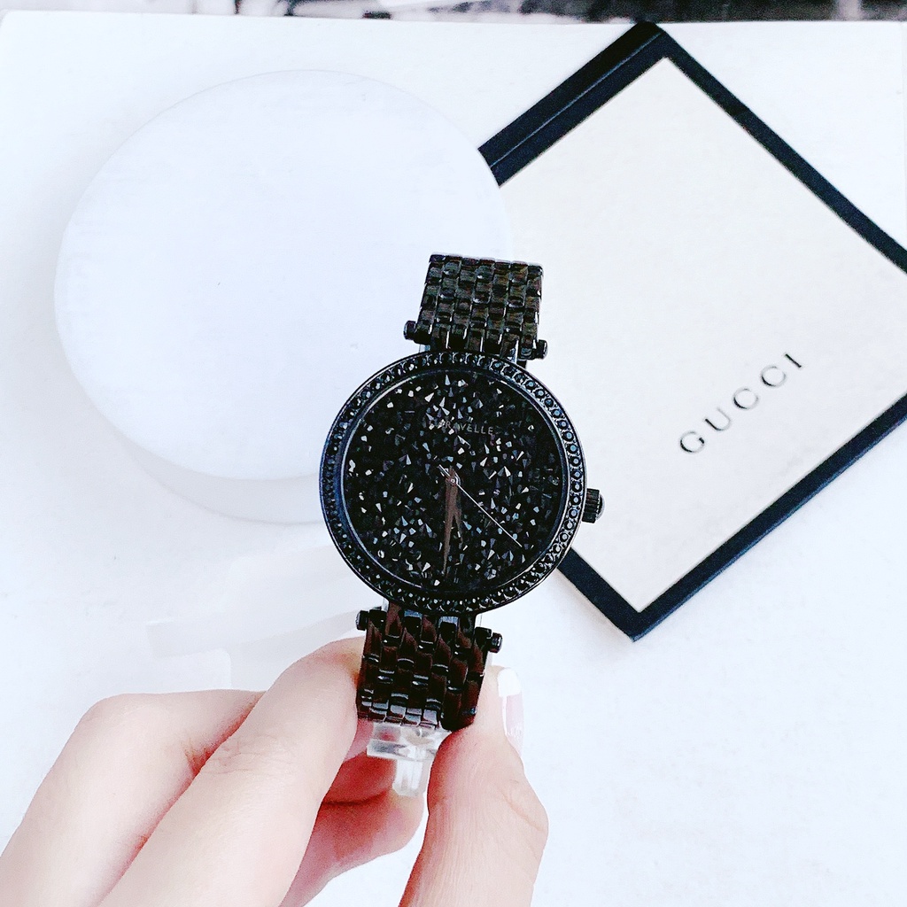 Đồng hồ nữ dây thép Caravelle New York By Bulova Black Ion Plated 45L171