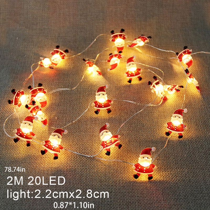 Dây Đèn LED 2M 20 Bóng Hình Hoa Tuyết Trang Trí Giáng Sinh Năm Mới