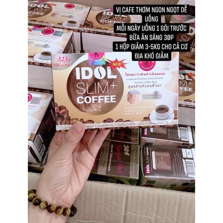 [Mẫu X2 mới nhất] Cà Phê Idol Slim Coffee Thái Lan (Hộp 10 Gói)